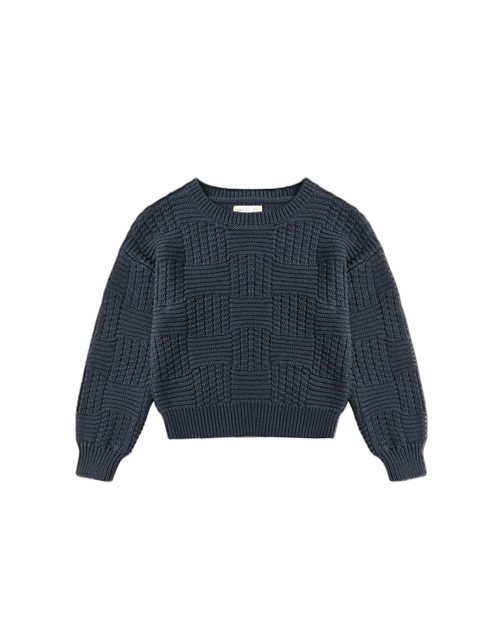Pull tricot bleu marin Rylee + Cru Mlle et Coco