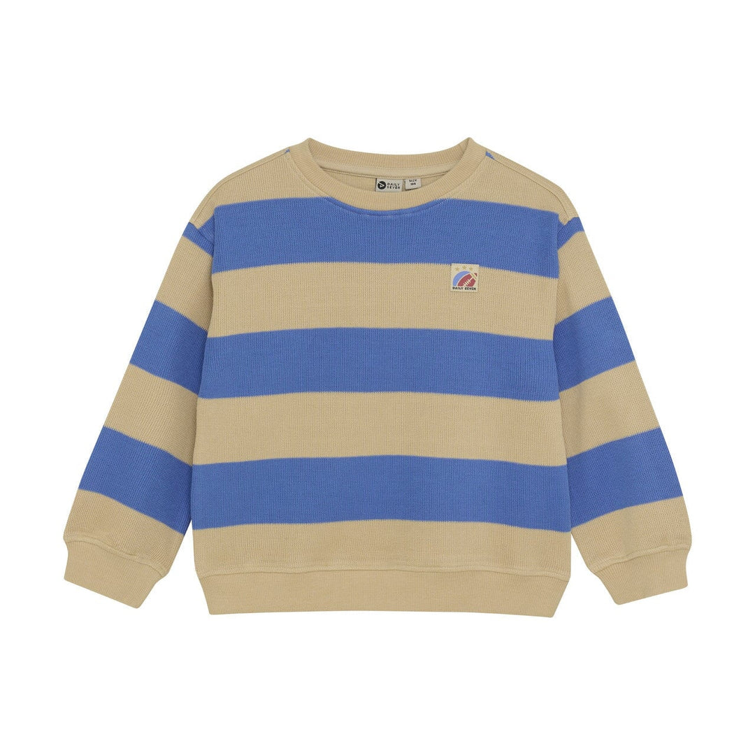 Pull ligné bleu royal et beige Daily Seven Mlle et Coco