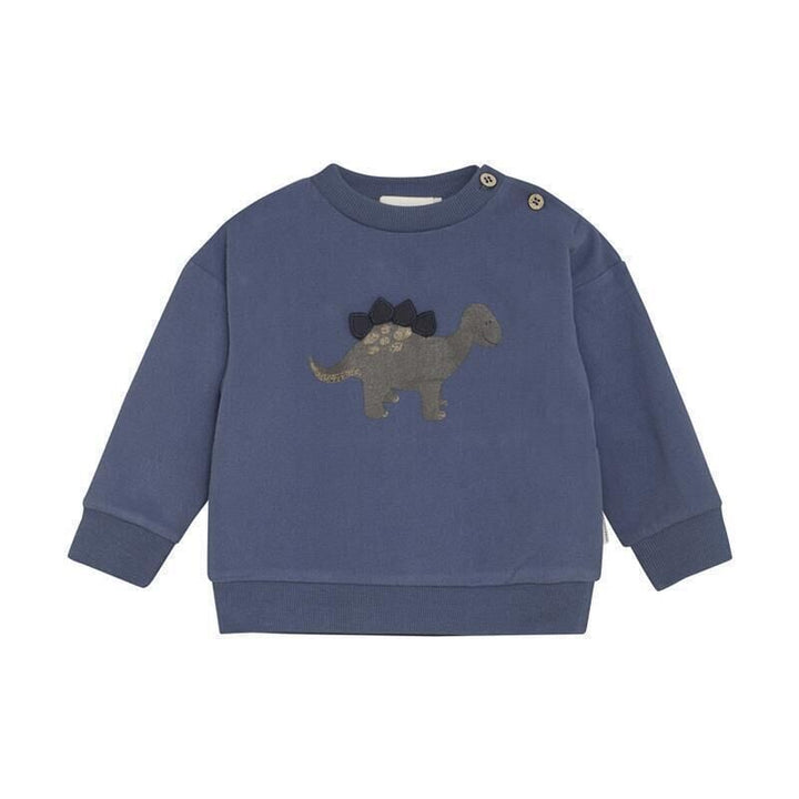 Pull manches longues dinosaure bleu Minymo Mlle et Coco