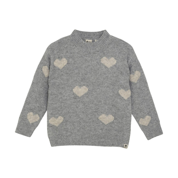 Pull gris avec coeurs blanc Daily Seven Mlle et Coco