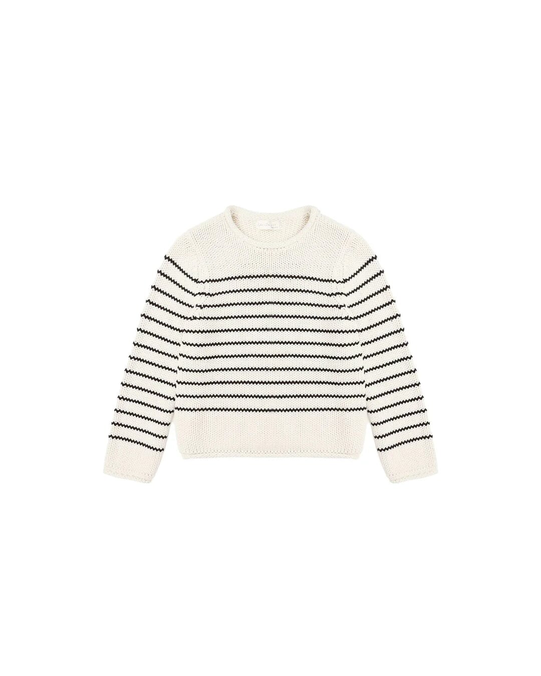 Pull tricot Jacques beige rayé noir Rylee + Cru Mlle et Coco