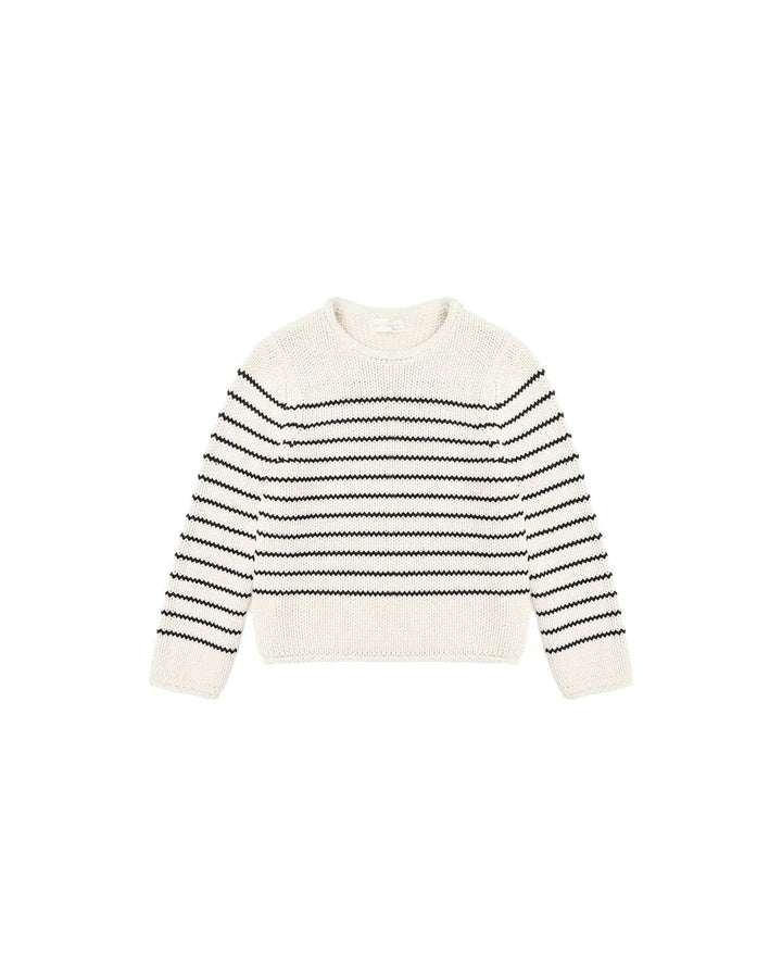 Pull tricot Jacques beige rayé noir Rylee + Cru Mlle et Coco