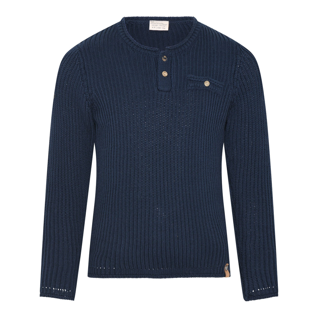 pull tricot minymo marine manches longues vêtement enfant
