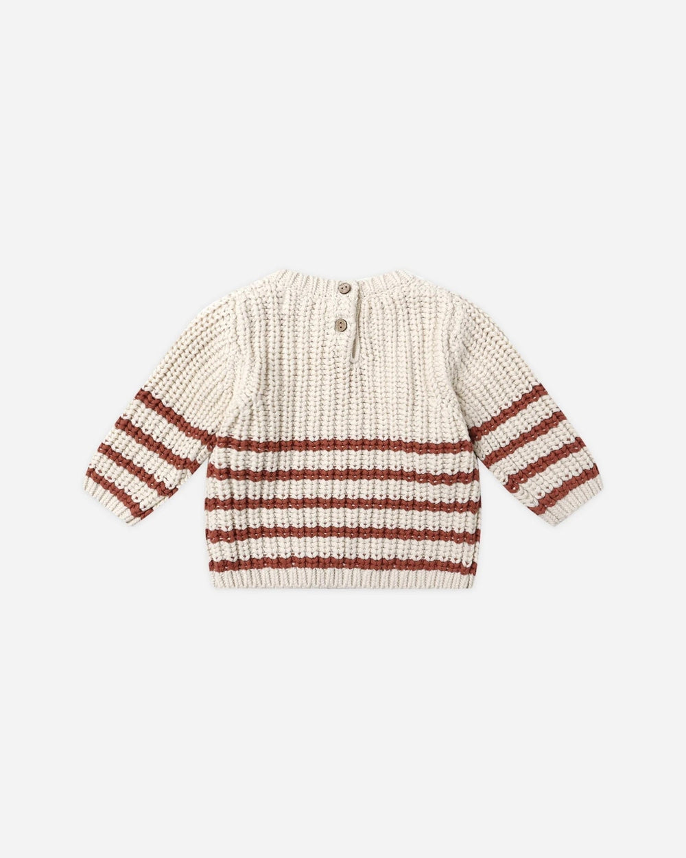 Pull en tricot rayé beige et cannelle Quincy Mae Mlle et Coco