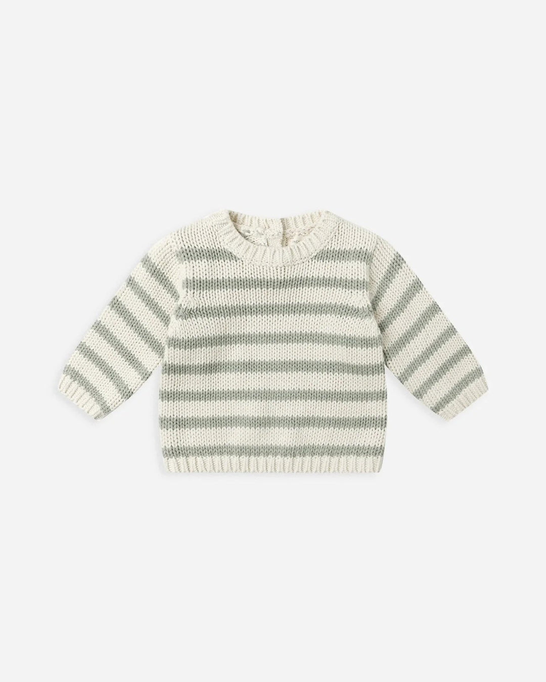 Pull tricot beige rayé sauge Quincy Mae Mlle et Coco