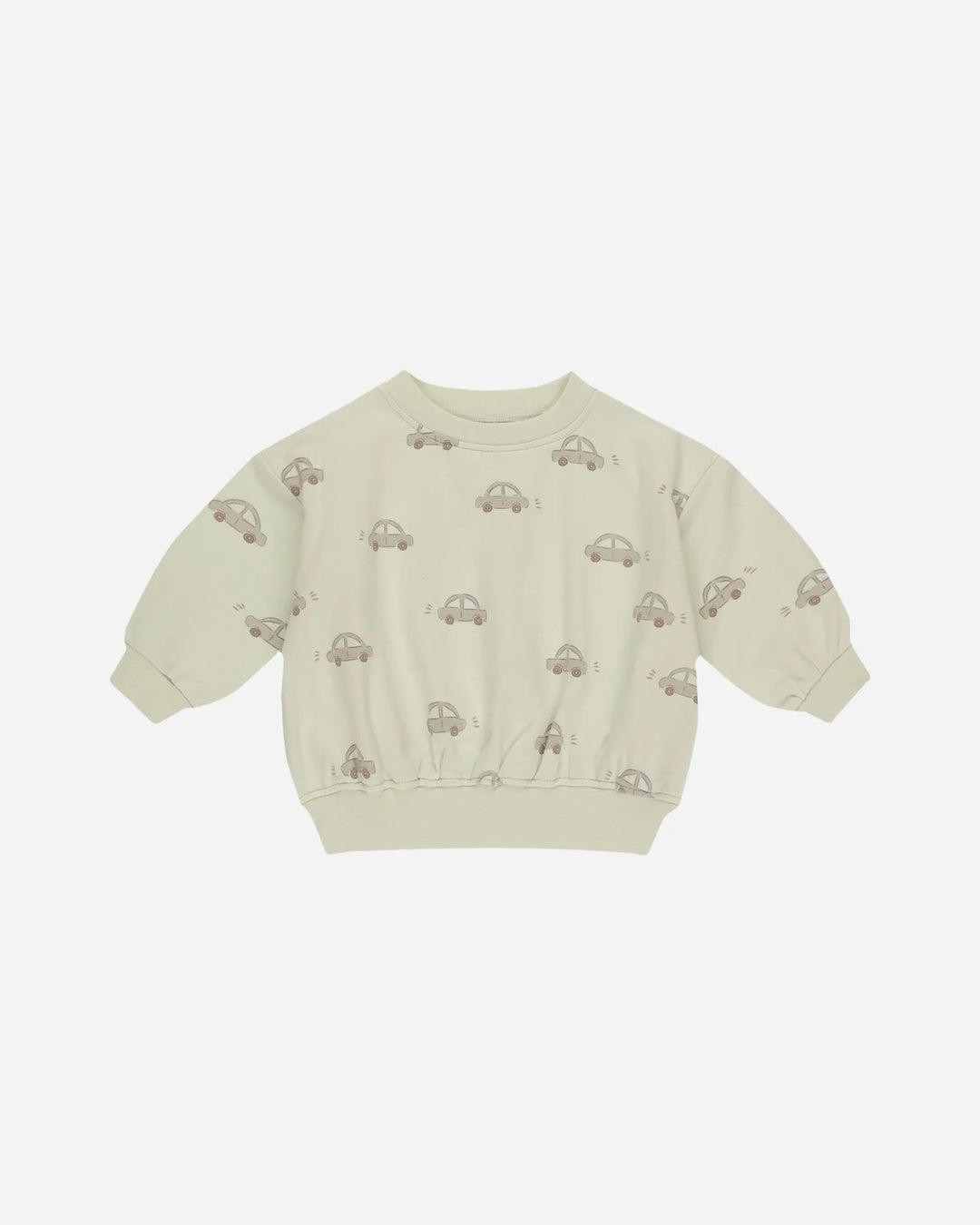 Pull Sweatshirt sauge et motif voitures Quincy Mae Mlle et Coco 