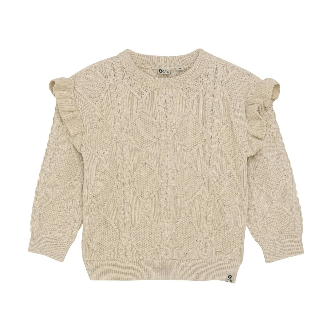 Chandail tricot blanc cassé volants 
Daily 7 Mlle et Coco