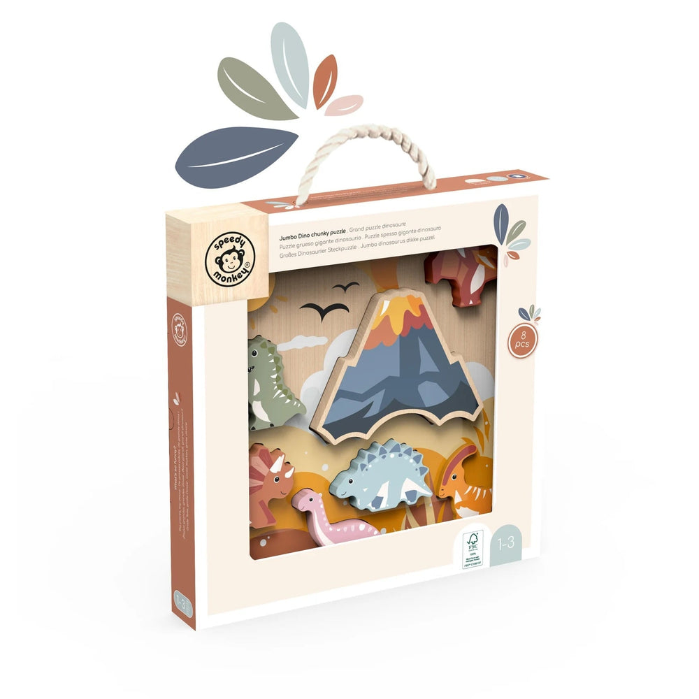 Puzzle géant en bois dinosaures Speedy Monkey Mlle et Coco