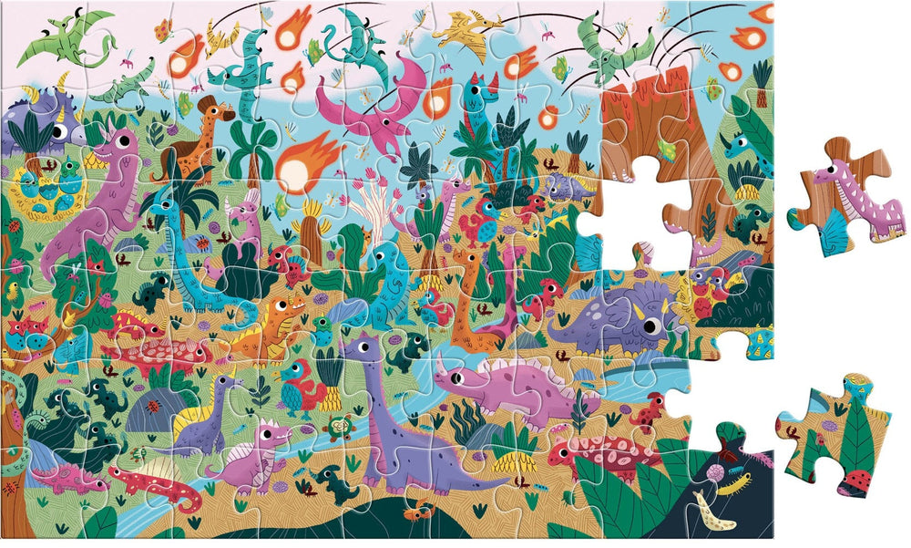 Puzzle cherche et trouve Auzou jeux thème des Dinosaures