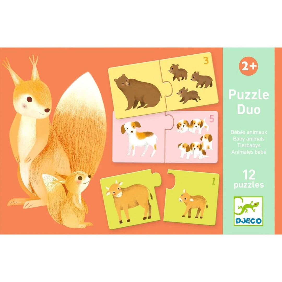 puzzle duo bébé animaux casse-tête Djeco activité enfant