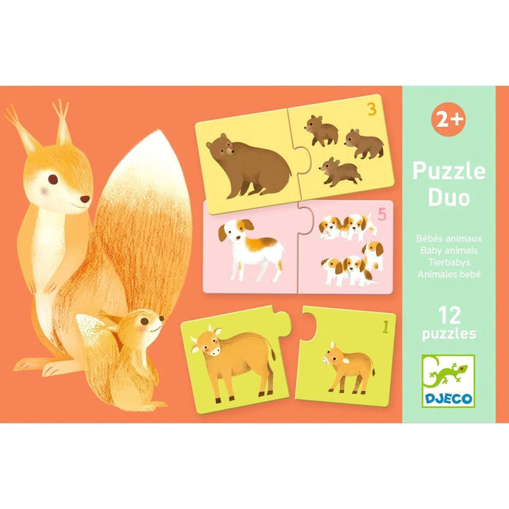 puzzle duo bébé animaux casse-tête Djeco activité enfant
