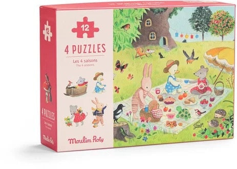 puzzles la grande famille les saisons Moulin Roty Mlle et Coco