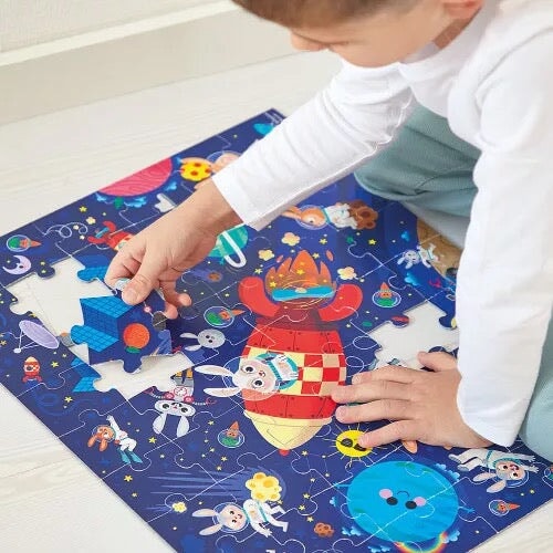 casse-tête 54 moceaux Janod Lapin espace fusée activité motricité