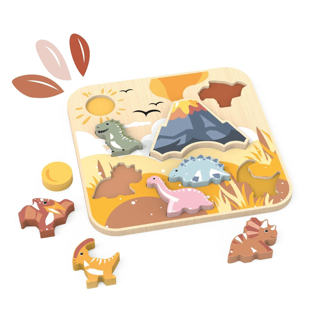 Puzzle géant en bois dinosaures Speedy Monkey Mlle et Coco
