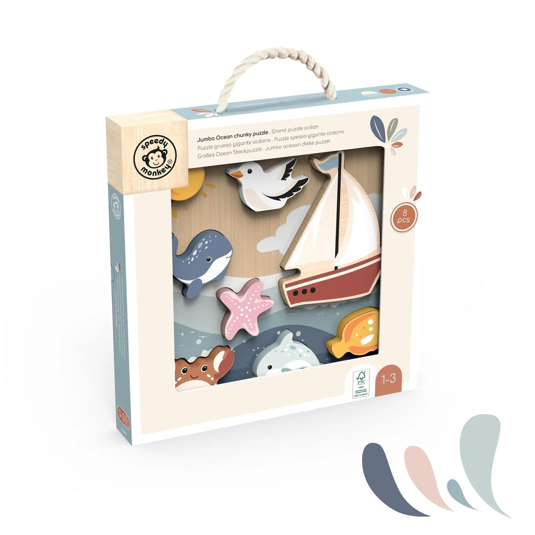 Casse-tête géant en bois océan Speedy Monkey Mlle et Coco