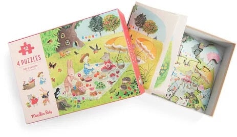 puzzles la grande famille les saisons Moulin Roty Mlle et Coco