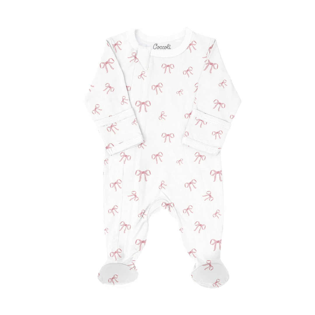 Pyjama coton modal Blanc et boucle rose Coccoli