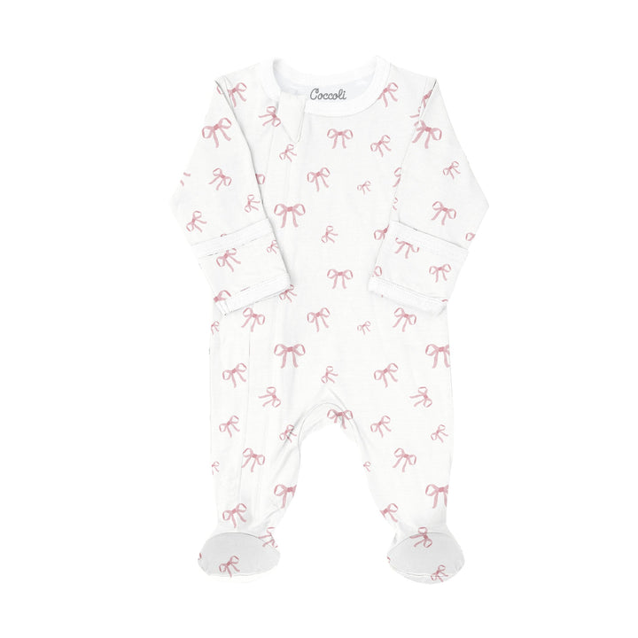 Pyjama coton modal Blanc et boucle rose Coccoli
