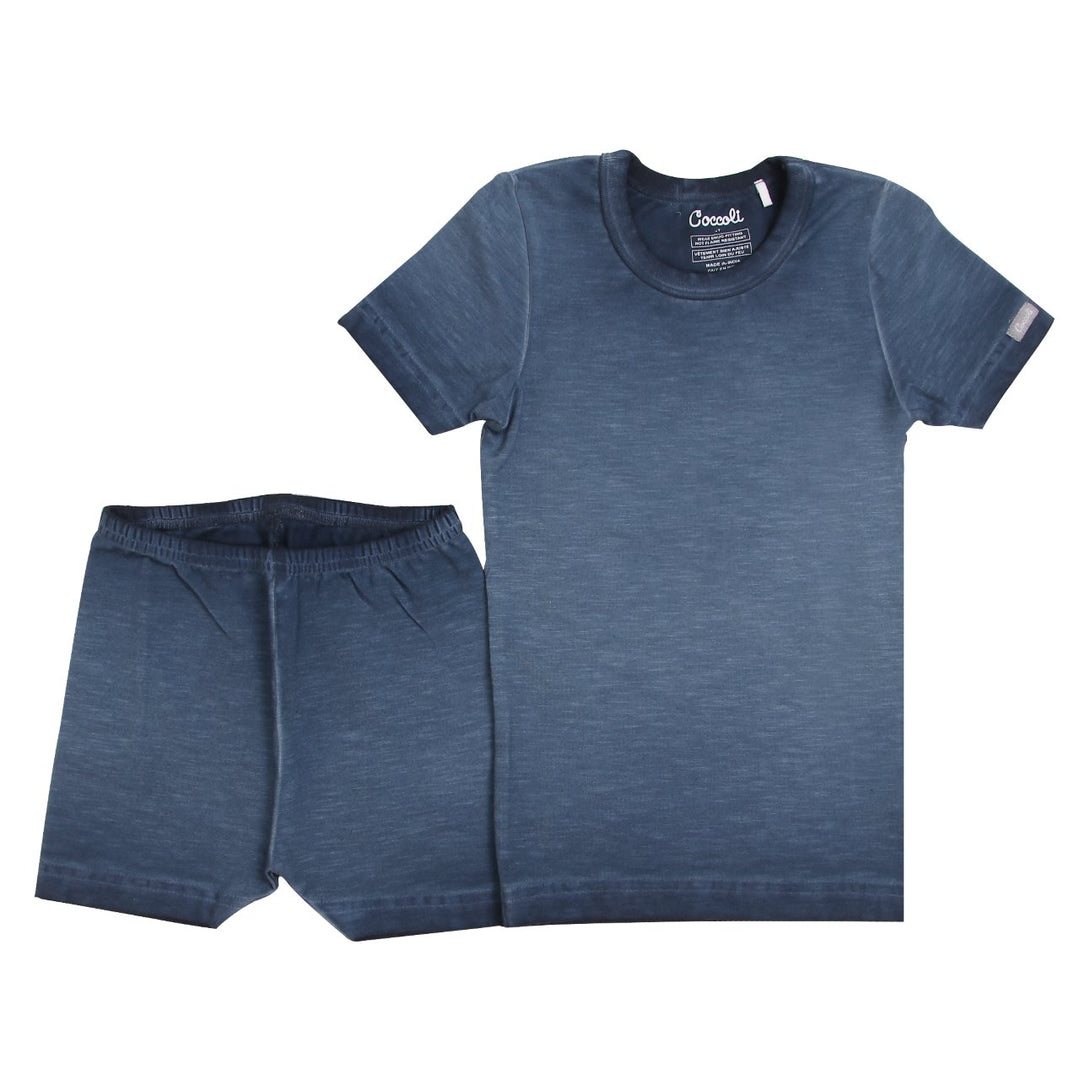 Pyjama 2 pièces été coton modal - Bleu effet délavé - Coccoli