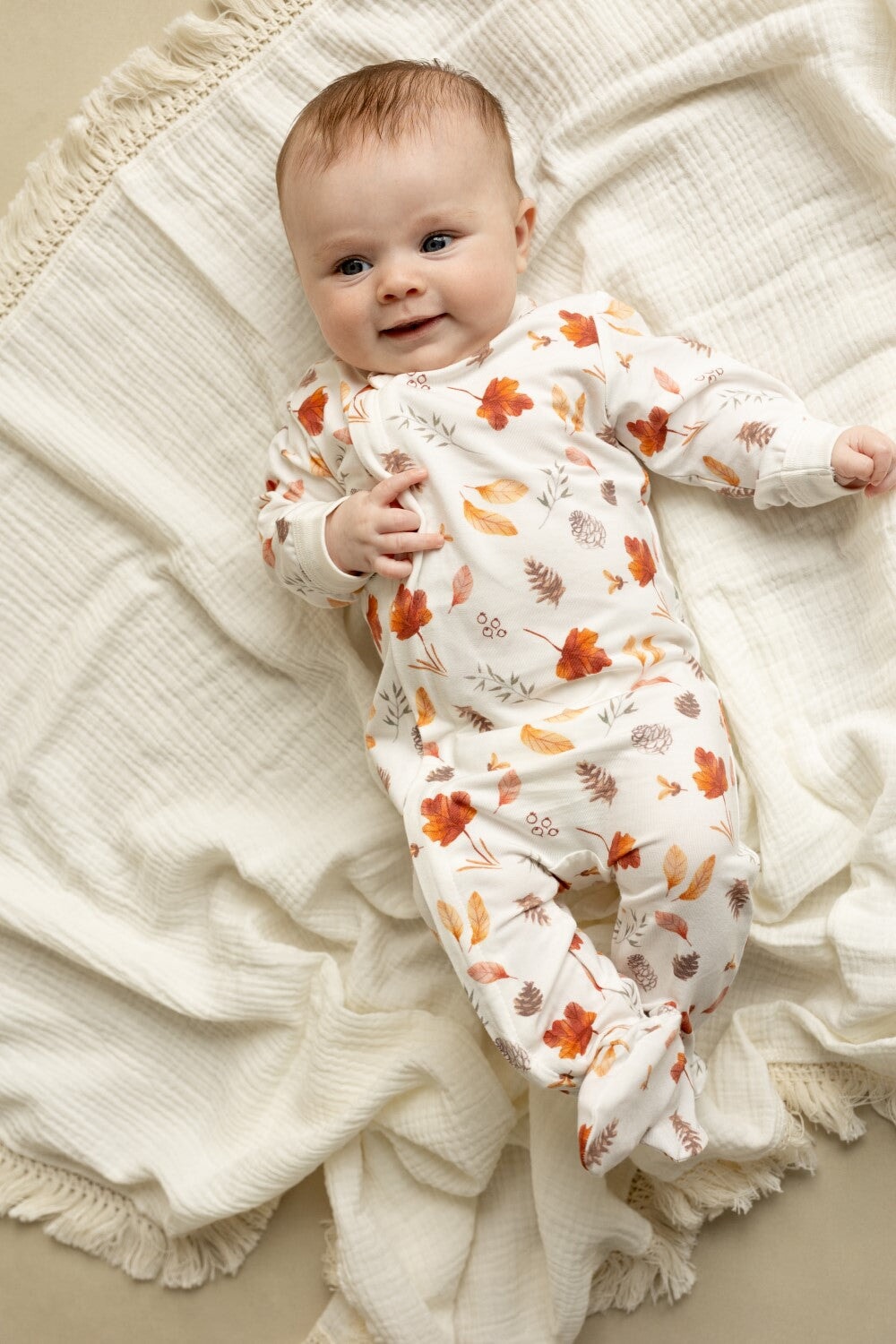pyjama une pièce feuillage automnal Coccoli Mlle et Coco