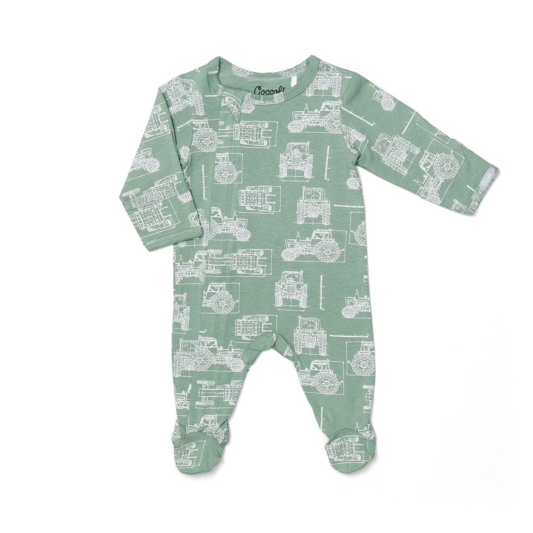 pyjama une pièce Coccoli sauge tracteur Mlle et Coco