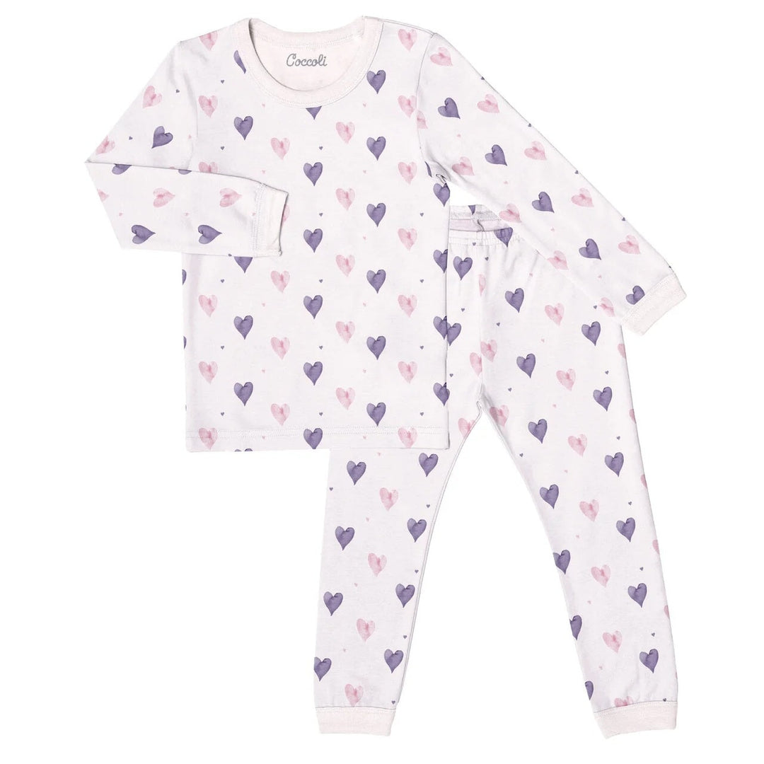 Pyjama tencel deux pièces cours rose et mauve Coccoli Mlle et Coco