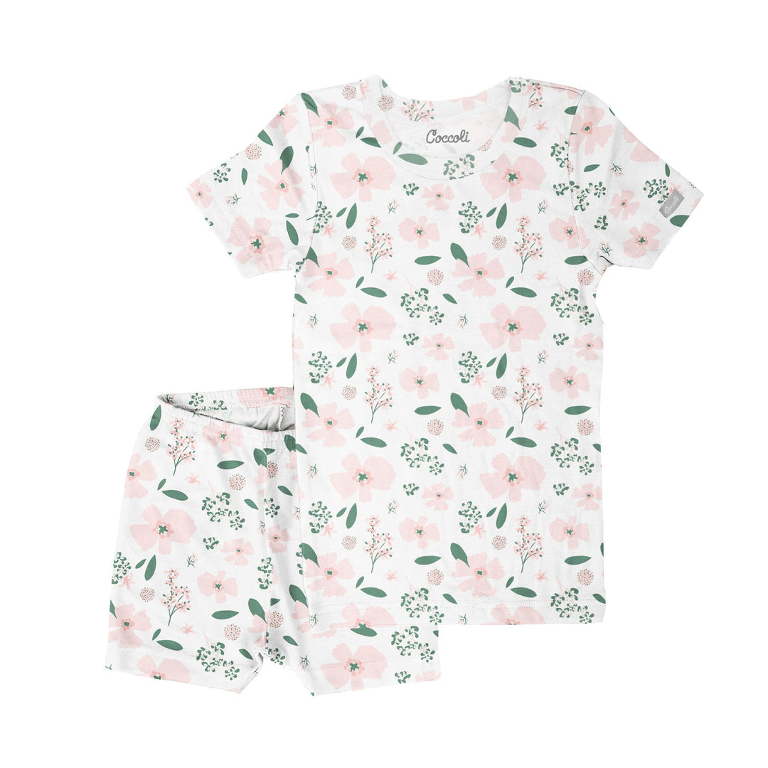 Pyjama deux-pièces floral rose et vert Coccoli Mlle Coco