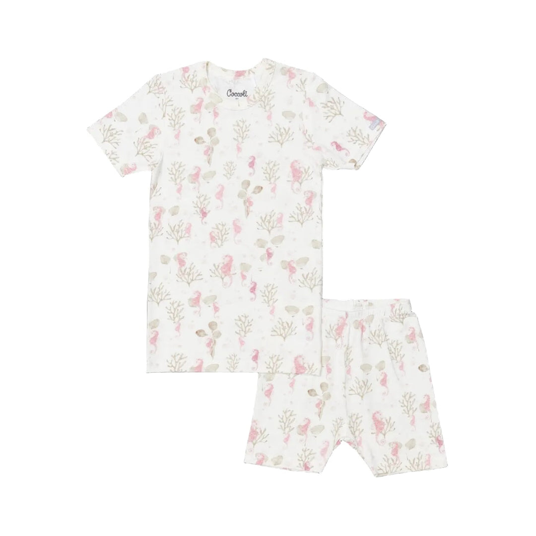 Pyjama deux pièces court tencel hippocampes Coccoli Mlle et Coco