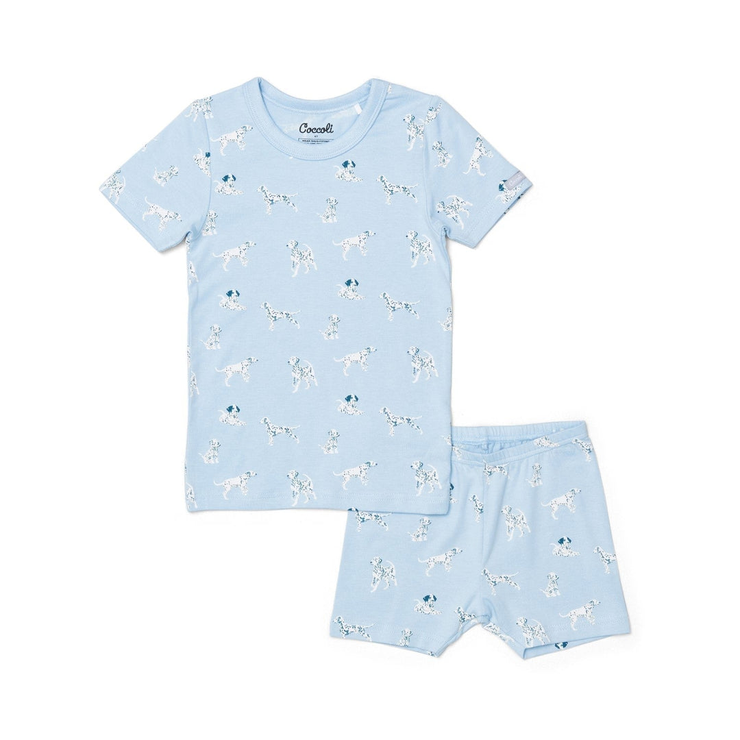 Pyjama 2 pièces été coton/modal - Fond bleu dalmatien - Coccoli Vêtements (échantillons) Coccoli 