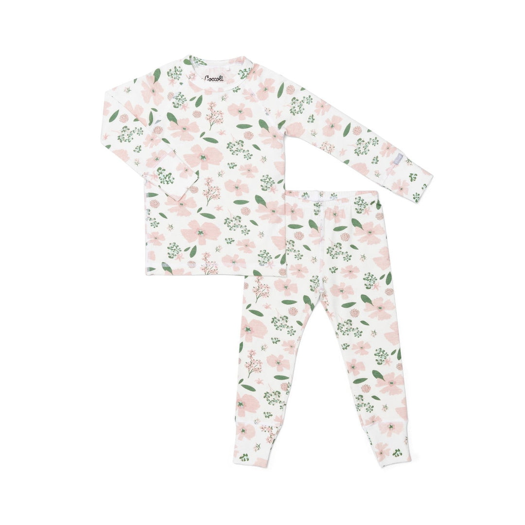 pyjama deux-pièces floral rose et vert Coccoli 