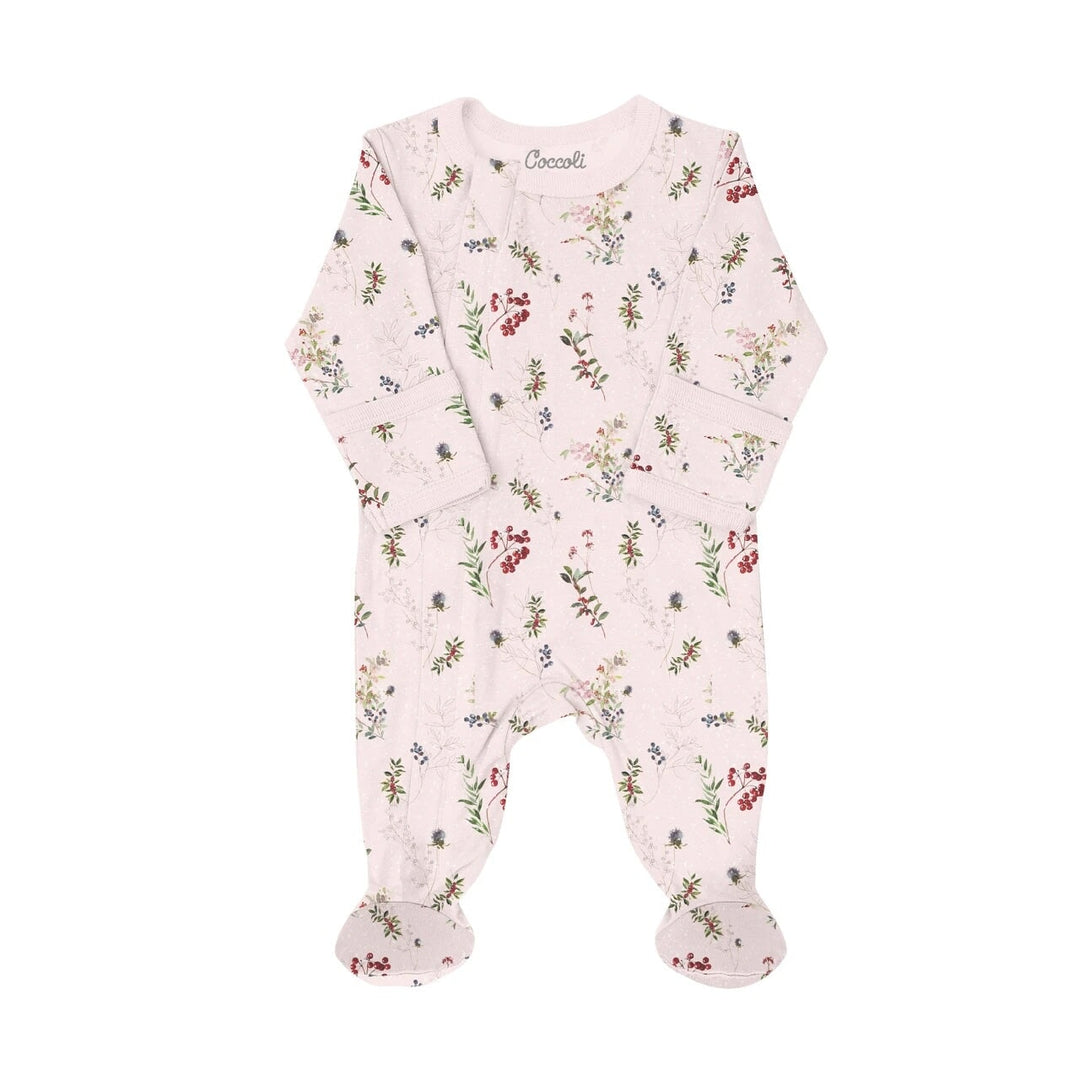 Pyjama une pièce tencel Fruits des bois fond rose Coccoli Noël Mlle et Coco
