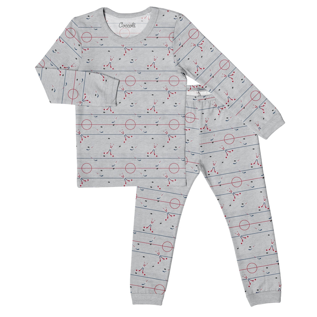 Pyjama 2 pièces tencel Hockey fond gris Coccoli