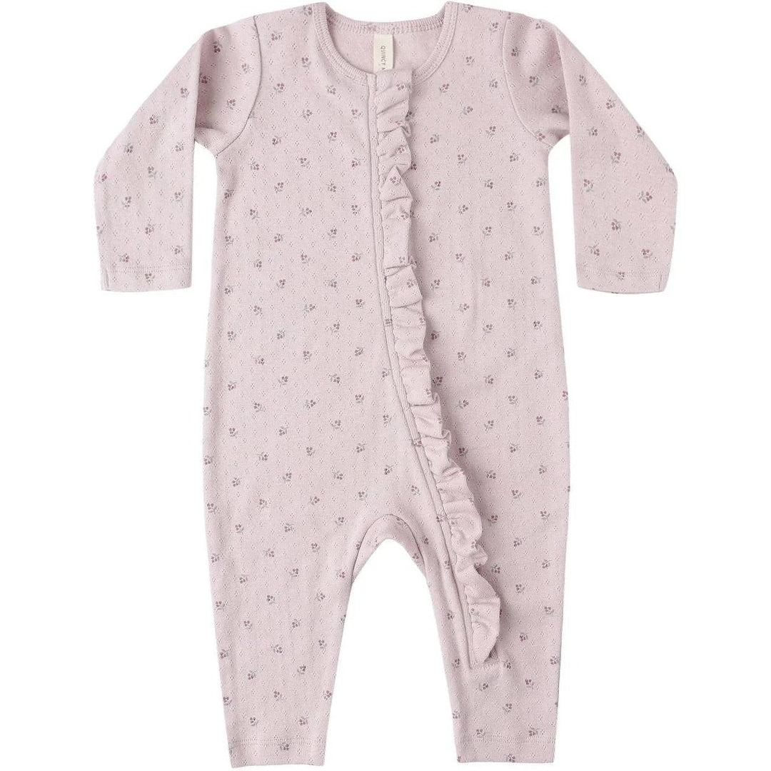 Pyjama sans pied en pointelle fleurs sur fond lilas Quincy Mae Mlle et Coco