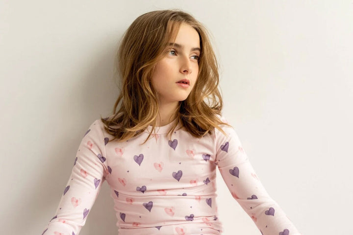 Pyjama tencel deux pièces cours rose et mauve Coccoli Mlle et Coco