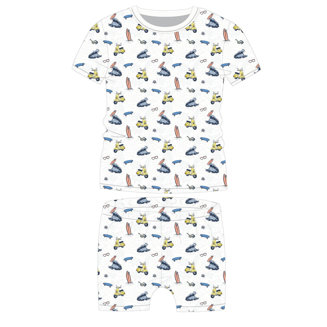 Pyjama 2 pièces été coton modal - Surf et scooter - Coccoli