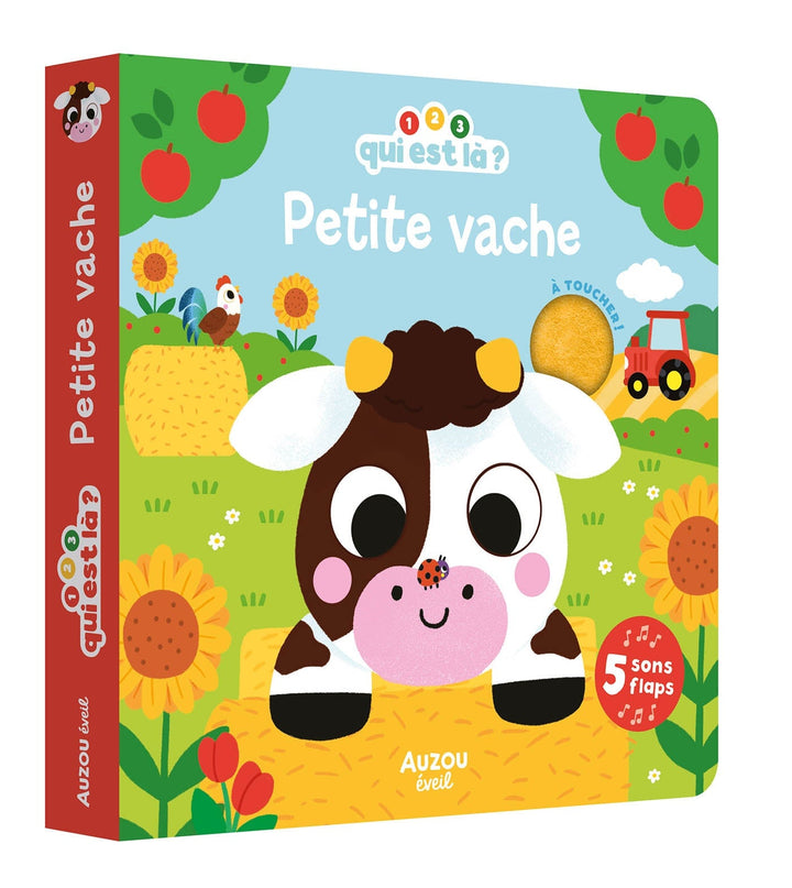 Livre sonore 1, 2, 3, qui est là ? Petite vache  Auzou éditions