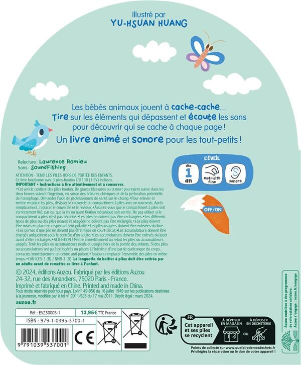 livre À qui sont ces bébés animaux auzou sonore