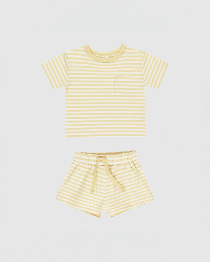 ensemble deux-pièces Quincy Mae rayé jaune blanc Mlle Coco