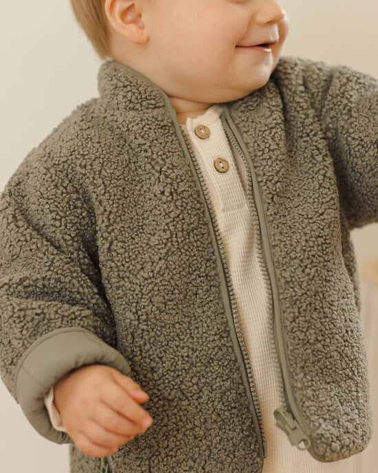 Veste mi-saison réversible  Vert forêt Quincy Mae Mlle et Coco
