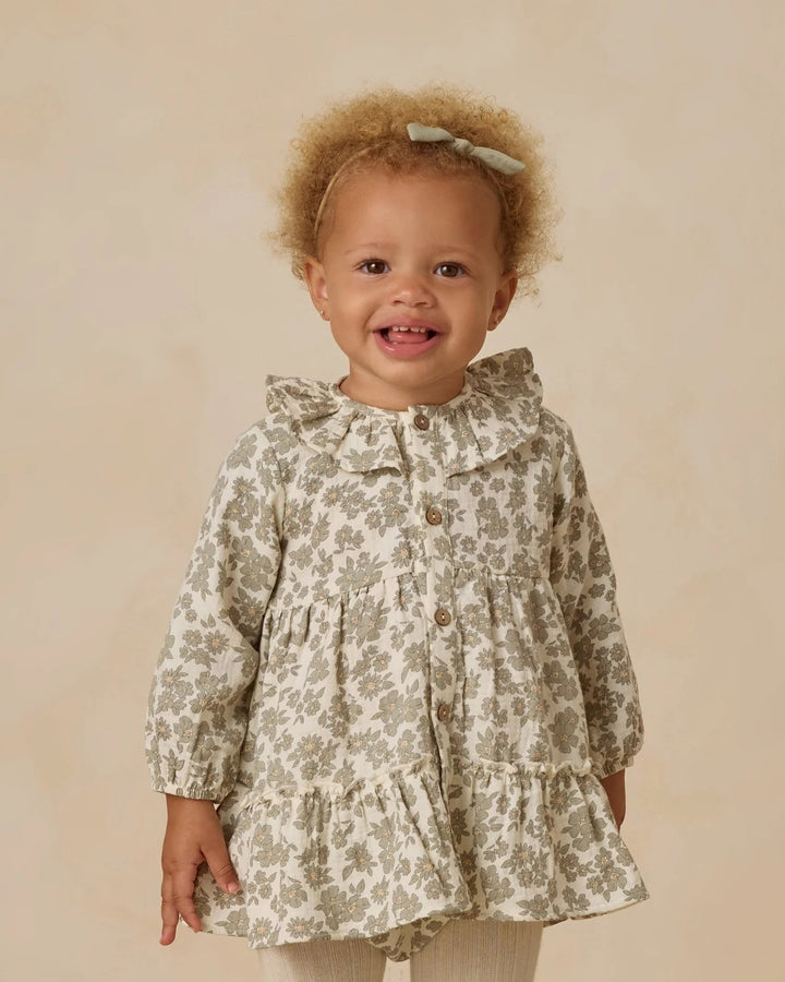 Robe et culotte assortie  Crème floral gris Quincy Mae