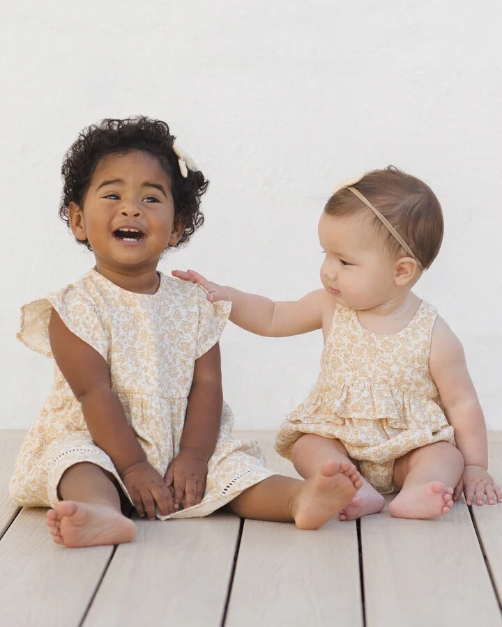 Robe et culotte assorties Lily fleurs jaunes  Quincy Mae Mlle et Coco