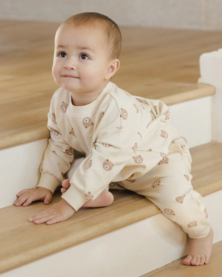 Pantalon de survêtement décontracté Ours brun Quincy Mae Mlle et Coco