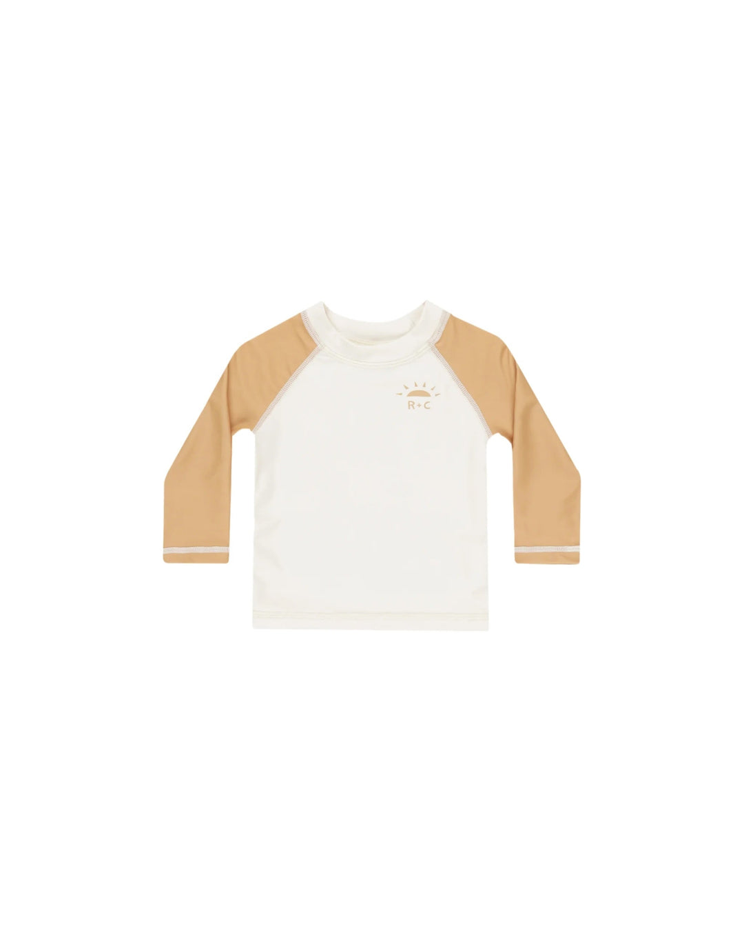 Chandail de piscine uv rashguard ivoire et caramel Rylee + Cru Mlle et Coco