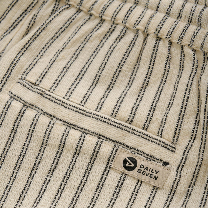 Short en coton rayé beige et noir Daily 7 Mlle et Coco