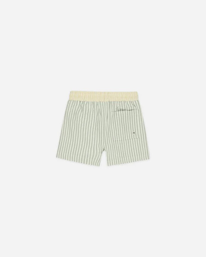 Short maillot de bain rayé vert Rylee + Cru Mlle et Coco