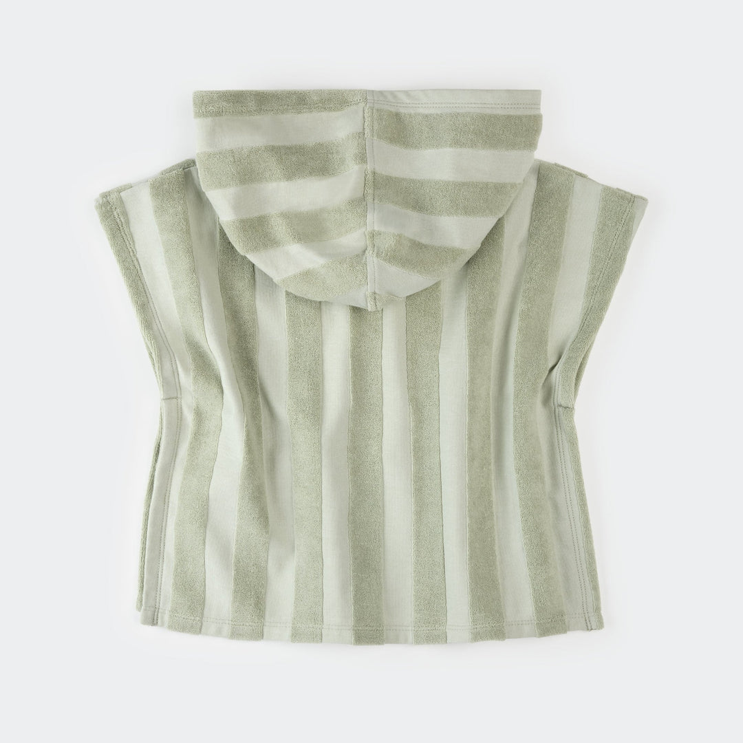 Poncho de plage rayures vert prairie Petit Lem Mlle et Coco