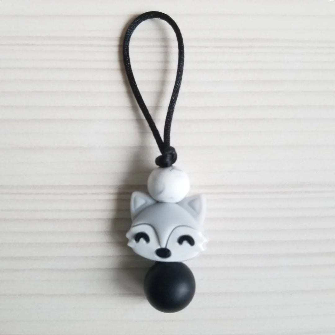 zip à fermture éclaire renard gris création jade