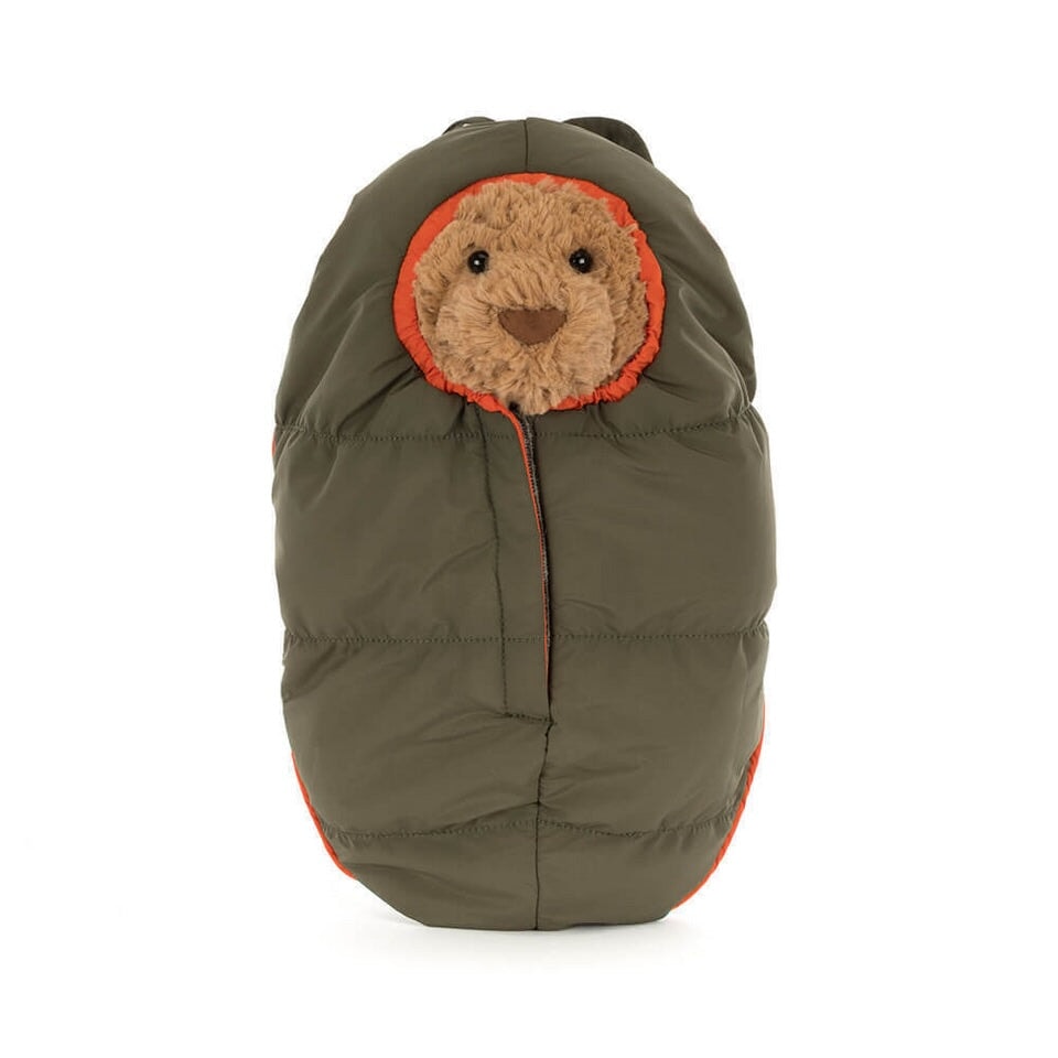 Peluche Barthélemy en tenue de rendonée Jellycat Mlle et Coco