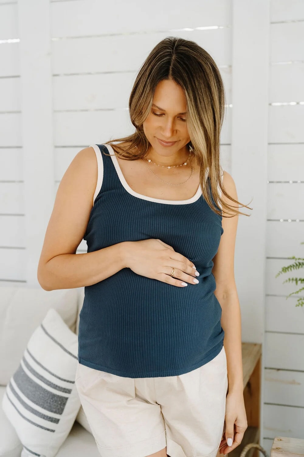 camisole rib combo bleu Rose maternité Mlle et Coco