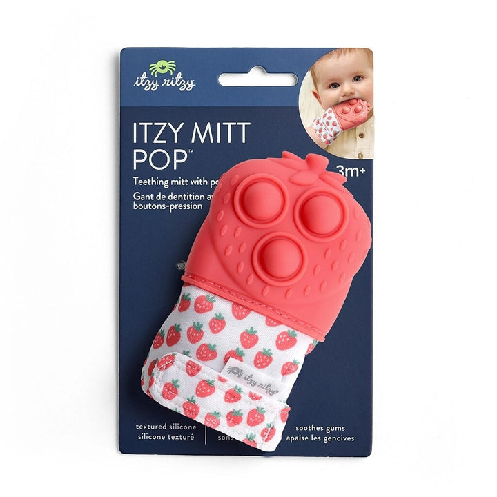 mitaine dentition pop it fraises Itzy Ritzy Mlle et Coco